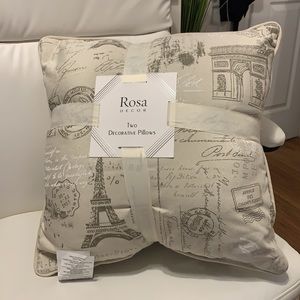 Paris Eiffel tower themed decorative pillows